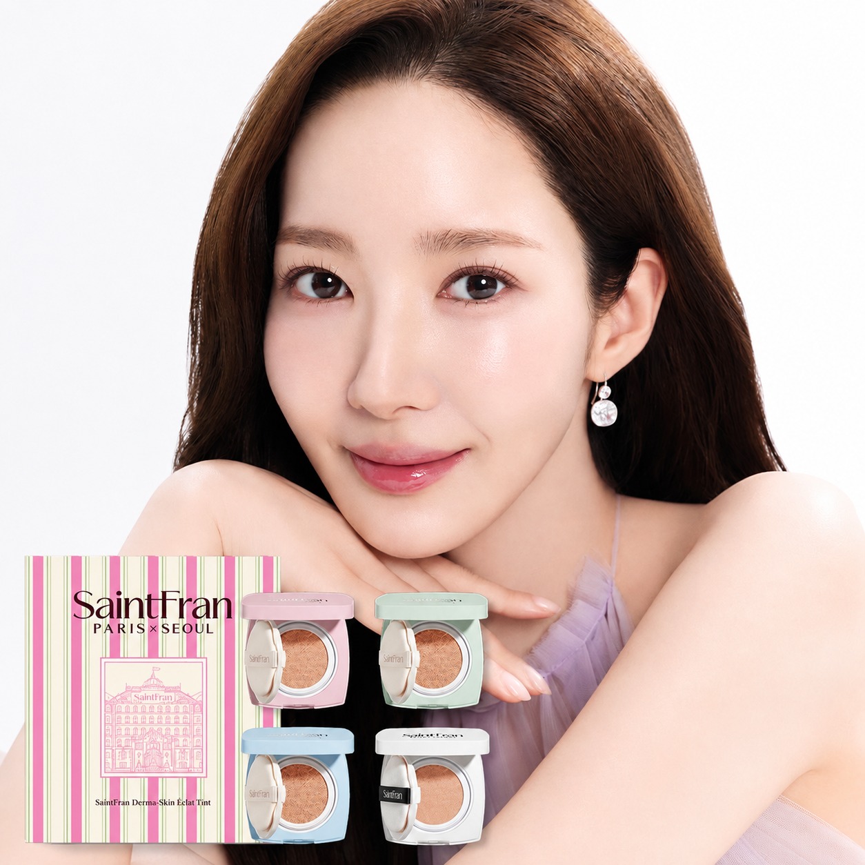 세인트프랑 더마 스킨 에끌라 틴트 쿨링 쿠션 팩트 12g