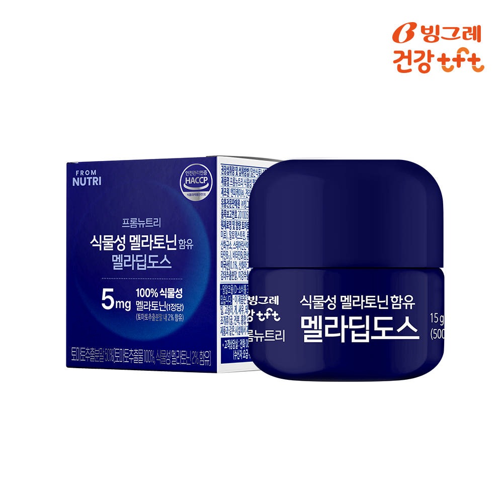 빙그레 프롬뉴트리 멜라딥도스 미국 식물성 멜라토닌 5mg 함유 30정, 1개 (4차)